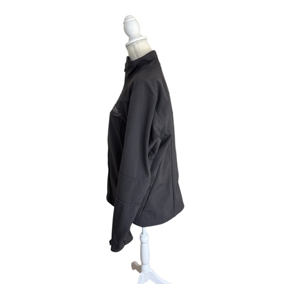 Helly Hansen HH Gray Script Full Zip Pleated Soft Shell Tech Jacket - Picture 4 of 14